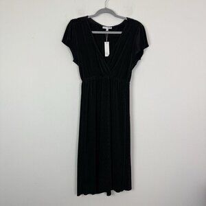Baltic Born Athena Pleated Midi Dress Black Size Medium